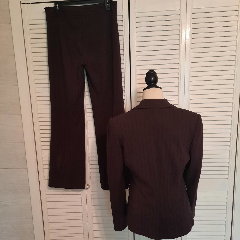 Herve leger Paris pinstripe graffiti pant suit sz 2 8 *W - Picture 5 of 9